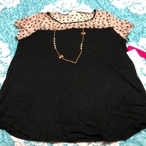 Sheer yoke dress maternity top